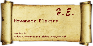 Hovanecz Elektra névjegykártya